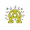 Alpha omega line icon