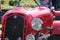 Alpha Romeo 6C sports car red Mid 1930`s front detail