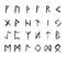 Alphabet with ancient Old Norse runes (Futhark)