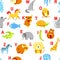 Alphabet animals and letters study material for children vector. U for unicorn, dog and hedgehog, mouse and cat, fish