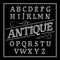 Alphabet antique Letters Vintage Set Western Vector