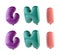 Alphabet Ballons letters G, H, I, 3d rendering, font colorful