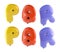 Alphabet Ballons letters P, Q, R, 3d rendering, font colorful