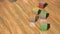 Alphabet Blocks on Wooden Floor