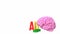 The alphabet and brain for education or sci concept 3d rendering