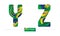 Alphabet brazil abstract style in a set YZ