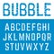 Alphabet bubble font template.