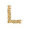 Alphabet bullet set letter L gold color, illustration 3D virtual design