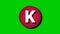 Alphabet Capital letter K on red sphere Animation Motion graphics
