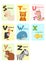 Alphabet card with animals S to Z