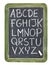 Alphabet in chalk on blackboard