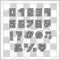 Alphabet chessboard design. Numbers and punctuation marks. EPS 10
