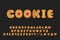 Alphabet cookie design. Letters, numbers and punctuation marks. EPS 10