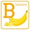 An alphabet with cute fruits, Letter B banana