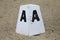 Alphabet dressage letter post for a dressage arena