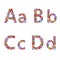 Alphabet with flowery letters A, B, C, D