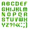 Alphabet folded paper - Green letters.