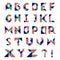Alphabet font ABC tangram collection vector element bundle set clip art colorful illustration xyz