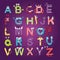 Alphabet font monster character fun kids funny color-full letters abc design vector illustration