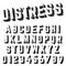 Alphabet font template distressed texture design