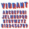 Alphabet font vibrant design