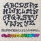 Alphabet graffity vector alphabetical font ABC by brush stroke with letters and numbers or grunge alphabetic typography