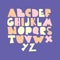 Alphabet hand drawn letters font in folk nordic