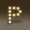 Alphabet Incandescent light bulb box set letter P, illustration