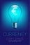 Alphabet Incandescent light bulb switch on set Currency EUR