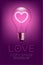 Alphabet Incandescent light bulb switch on set Love heart