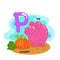 Alphabet Isolated Letter P-pig-pumpkin