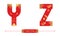 Alphabet Japan style in a set YZ