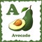 Alphabet for kids with fruits. Healthy letter abc A-Avocado