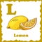 Alphabet for kids with fruits. Healthy letter abc L-Lemon