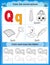 Alphabet learning and color letter Q