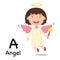 Alphabet Letter A-angel,vector