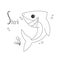 Alphabet letter animals children illustration shark fish sketch