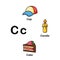 Alphabet Letter C-cap,candle,cake illustration