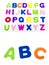 Alphabet letter colors abc white background