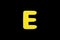 Alphabet letter E symbol of sponge rubber isolated over black background