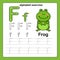 Alphabet Letter  F - Frog exercise with cartoon vocabulary