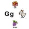 Alphabet Letter G-gift,goat,grape illustration