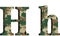 alphabet letter h uppercase and lowercase, abstract military camouflage texture font