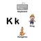 Alphabet Letter K-keyboard,king,kangaroo