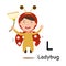 Alphabet Letter L-ladybug,vector