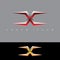 alphabet letter x logo logotype metal steel template