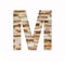 Alphabet letter M - Marble blocks background