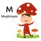 Alphabet Letter M-mushroom,vector