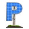 Alphabet letter P. Solar panel in shaped of letter P, 3D rendering