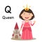 Alphabet Letter Q-queen,vector